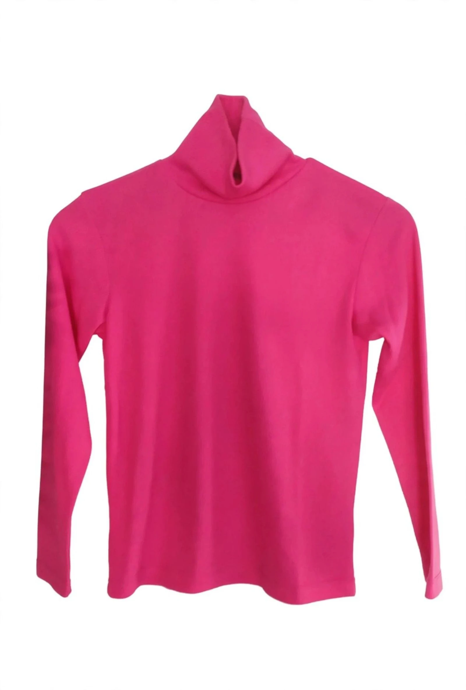 T-shirt col roulé rose fuchsia manches longues fille 10 ans